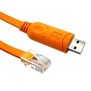 Aexus X2C2/JL448A Console Cable for Aruba | FTDI 3.3V TTL | USB Type A to RJ45 6ft (1.8M) | HPE JL448A | Wireless AP | Controllers | Switch | Orange Long Serial Cable